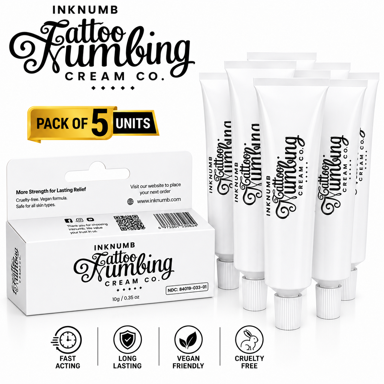 Inknumb Tattoo Numbing Cream 5 Tubes