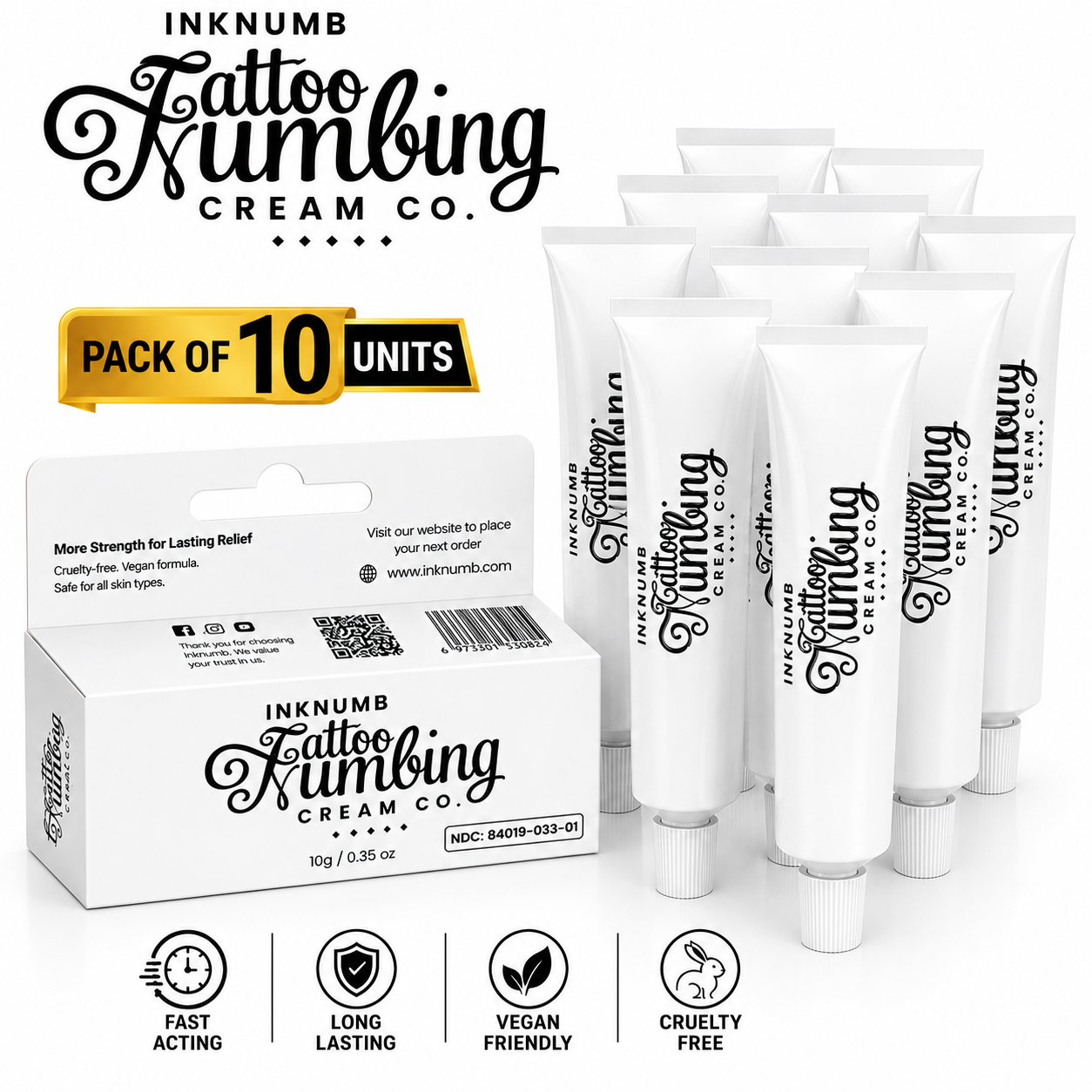Inknumb Tattoo Numbing Cream 10 Tubes